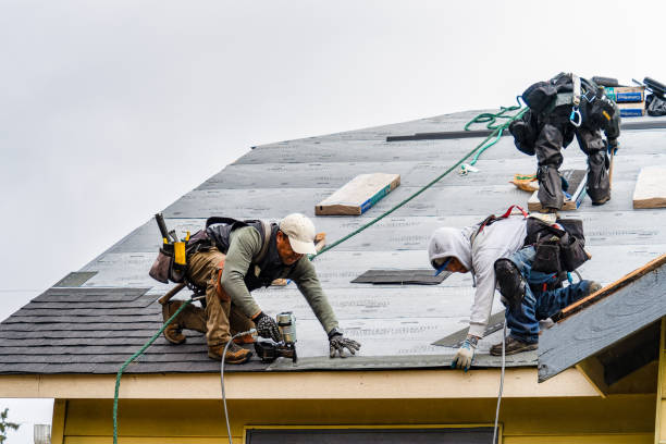 Professional Gutter Installation technician working in Savannah, NY